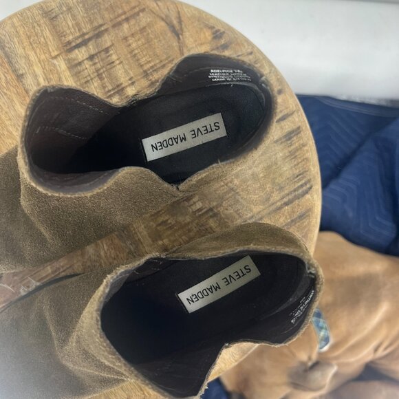 Steve Madden Adelphie Suede Boots Green - Picture 11 of 12